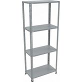 Ayyıldız Raf 31X93X200 cm 4 Katlı Modüler Çelik Raf Sistemi – Elektrostatik Fırın Boyalı Çok Amaçlı Depolama ve Ayakkabılık Rafı - Gri - 4 KATLI