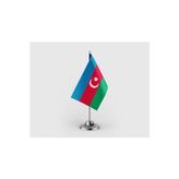 Azerbaycan Devleti Tekli Saten Masa Bayrağı Seti