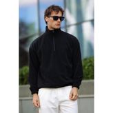 aziso Erkek Oversize Dik Yaka Polar Sweatshirt