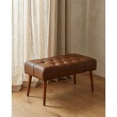 Azra Mobilya Acı Kahve Deri Bank Bench Oturma Pufu | Modern Salon Antre Puf Ayakkabılık Önü Koltuk 45X90