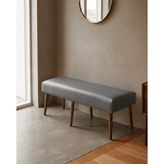 Azra Mobilya Gri Deri Bank Bench Oturma Pufu | Modern Salon Antre Puf Ayakkabılık Önü Koltuk 40X120