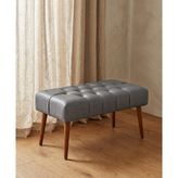 Azra Mobilya Gri Deri Bank Bench Oturma Pufu | Modern Salon Antre Puf Ayakkabılık Önü Koltuk 45X90