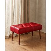 Azra Mobilya Kirmizi Deri Bank Bench Oturma Pufu | Modern Salon Antre Puf Ayakkabılık Önü Koltuk 45x90 Kırmızı