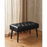 Azra Mobilya Siyah Deri Bank Bench Oturma Pufu | Modern Salon Antre Puf Ayakkabılık Önü Koltuk 45X90