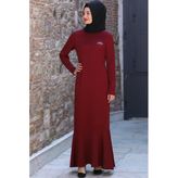 Azra Tesettür Elbise Bordo