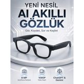 Azrlya Akıllı Gözlük 8 Mp Kameralı 1080P Video Kayıt Wifi Bağlantılı Çift Mikrofonlu Gürültü Engelleme Özellikli