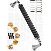 Bablife Melis 192MM Siyah-Krom Metal Lüks Çekmece Dolap Mobilya Kulpları Tüm Renk Seçenekleriyle - Siyah - Krom - 192 mm