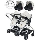 Baby Home 1010 Ayrılıp Birleşebilen Travel Sistem Ikiz Bebek Arabası - Gri