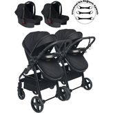 Baby Home 950 Ayrılıp Birleşebilen Travel Sistem Ikiz Bebek Arabası - Siyah
