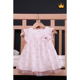 Babydola Kız Bebek Bayramlık Çiçekli Tül Detaylı Elbise 15055 - Pembe - Standart