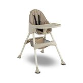 BabyHope 7001 Plus Bej Renkli Dikişsiz Lüks Mama Sandalyesi 0 - 4 Yaş İçin Deri Minderli