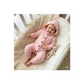 Babysena Kapüşonlu Örgü Kız Bebek Tulum