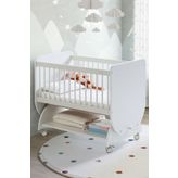 Babywhen BW1030 - Sallanır Tekerlekli Sepet Bebek Beşik Beyaz 50x90