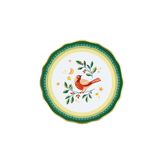 Baci Milano Mamma Mia 16 cm Kuş Desenli Yeşil Tatlı Tabağı