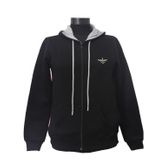 Backpacker Kadin Sweatshirt Kapusonlu Fermuarli Siyah