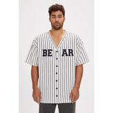 Bad Bear Homer Baskılı Erkek Gömlek, Beyaz, Xl
