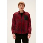 Bad Bear Liam Shirt Crimson Red Kırmızı Kareli Fermuarlı Erkek Gömlek
