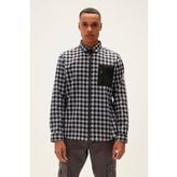 Bad Bear Liam Shirt Lacivert Kareli Fermuarlı Erkek Gömlek
