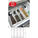 Bade 6'Lı Modüler Set 4+2 Kaşıklık Çekmece İçi Düzenleyici Çatal Kaşık Düzenleme Organizeri