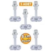 Badem10 5 Adet 8 cm Şeffaf Plastik Mobilya Kapı Arkası Durdurucu
