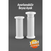 Badem10 Ayarlanabilir 1 Adet 15 cm Beyaz Plastik Ayak Dolap Mobilya Tezgah Yükseltici Yükseltme Ayağı