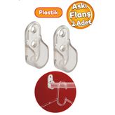 Badem10 Mobilya Boru Askı Oval Dolap Içi Elbise Boru Asma Aparatı Plastik Aparat Flanşı 45 Mm (2 ADET)