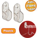 Badem10 Oval Boru Askı Flanşı Dolap Elbise Askı Asma Aparatı Elemanı Plastik Aparat 45 mm (2 Adet)
