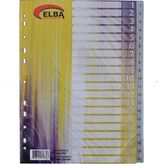 Bafix 1-20 Rakamlı Plastik A4 Seperatör