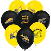 Bafix Balon 12" 4+1 İnşaat Baskılı (8 Li Paket)