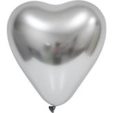 Bafix Balon 12" Krom Kalp Silver (50 Li Paket)