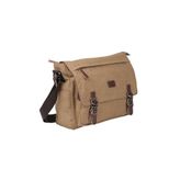 Bagacar Kanvas Kumaş Laptop Bölmeli Unisex Çapraz Çanta Bej