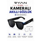 BAGAJON Bagajon Ryan Ry-aig01 Yapay Zeka Destekli Kameralı Akıllı Gözlük 8mp – Anlık Çeviri, Fotoğraf Video, Bluetooth, Sesli Asistan Siyah