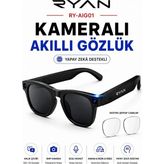 Bagajon Ryan RY-AIG01 Yapay Zeka Destekli Kameralı Akıllı Gözlük 8mp – Anlık Çeviri, Fotoğraf Video, Bluetooth, Sesli Asistan - Siyah