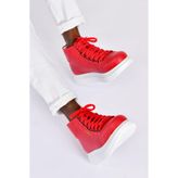 Bağcıklı Erkek Sneaker Bot Kırmızı