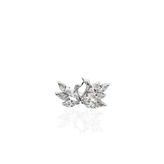 Baget Taşlı Çift Kuğu Gümüş Broş – 2.2X1.2 Cm