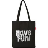Baghashtag Have Fun Baskılı Siyah Bez Kadın Günlük Çanta