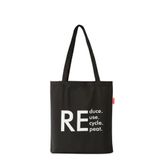 Baghashtag Reduce Reuse Recycle Repat Baskılı Siyah Bez Kadın Günlük Çanta