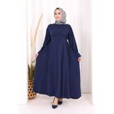 Bağlama Detaylı Elbise 6015 Lacivert