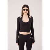 Bağlamalı Crop Kesim Ellen Bolero Siyah