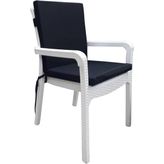 Bahçe Balkon Salon Siyah Sandalye Minderi 6'Lı (Arkalıklı)