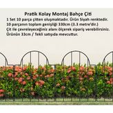 Bahçe Çiti 10'lu Set 330CM Model - 2 Siyah