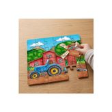 Bahçede Traktör Tasarımlı 24 Parça Ahşap Çocuk Puzzle MPK1210