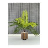 Bahçem Yapay Çiçek Palmiye Ahşap Saksılı Areka Yapay Bitki Salon Çiçeği 9 Dallı 50cm