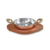 Bakir Sahan Ve Ahsap Altlik 14 Cm