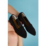 bakka shoes Siyah Hasır Babet