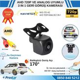 Balıkgözü AHD 720P ve Analog Çevirilebilir 170 Derece Geniş Açılı Geri Görüş Kamerası