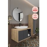 Balneom Gül 80 Cm %100 Mdf Lavabolu Banyo Dolabı Ayna Alt Dolap Lavabo Boy Dolabı