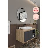 BALNEOM Gül 80 Cm %100 Mdf Lavabolu Banyo Dolabı Ayna Alt Dolap Lavabo