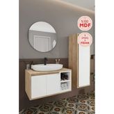 Balneom Gül 80 cm Beyaz Aynalı Lavabo Banyo Dolabı