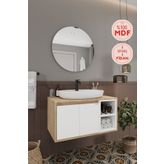 Balneom Gül Beyaz 80 Cm %100 Mdf Lavabolu Banyo Dolabı Ayna Lavabo